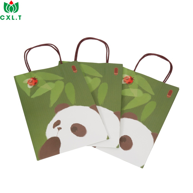 Kraft Paper Packing Bags with Handle Coffee Shop Paper Packaging Bags for Food