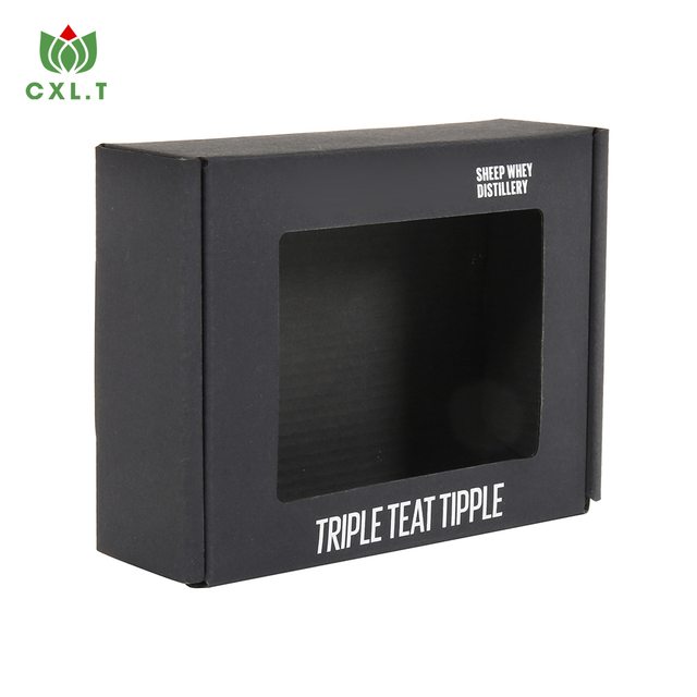 Glossy Laminated Corrugated Cardboard Black Paper Shipping Products Packing Box