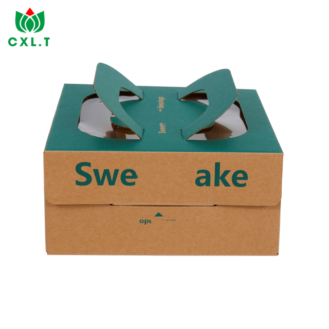 Custom Wholesale Foldable Paper Cardboard Corrugated Food Packaging Box with Handle