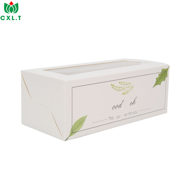 Personalized Brand Macaron Roll Baking Paper Crepe Transparent Cookies Packaging Cake Box