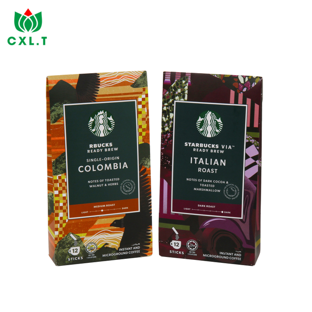 Vibrant Patterns Retail Coffee Food Packaging Custom Printed Box