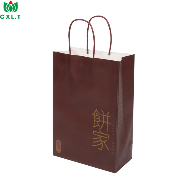 Stylish Custom Printed Kraft Handbag for Gift Packaging