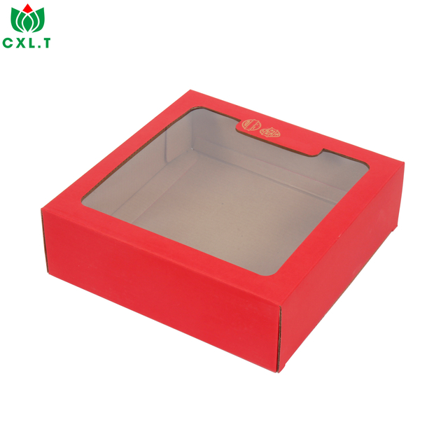 Corrugated Cake Box with Window for Cookie Shipping