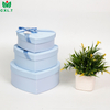Elegant Blue Heart-Shaped Cosmetic Perfume Paper Box with Ribbon for Gifts